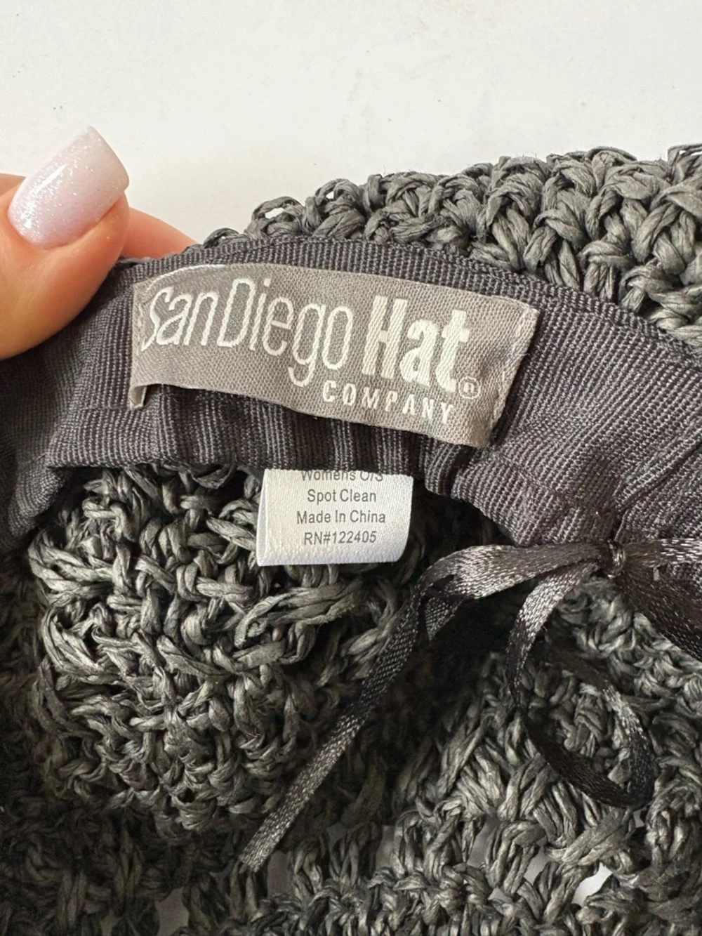 San Diego Hat Company Breezy Bucket Black Crochet Adjustable Resort Cruise Vacay